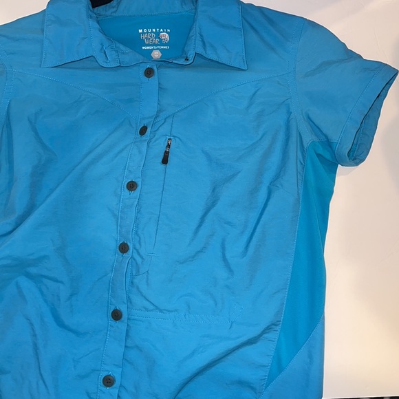Mountain Hardwear Women’s Canyon Shirt button down short sleeve Bright blue XS - Picture 8 of 9
